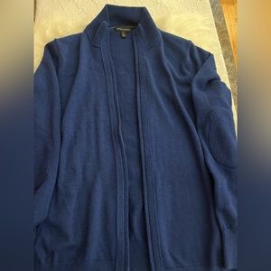 Banana Republic Sweater Mens Large Blue Full Zip Cotton Blend